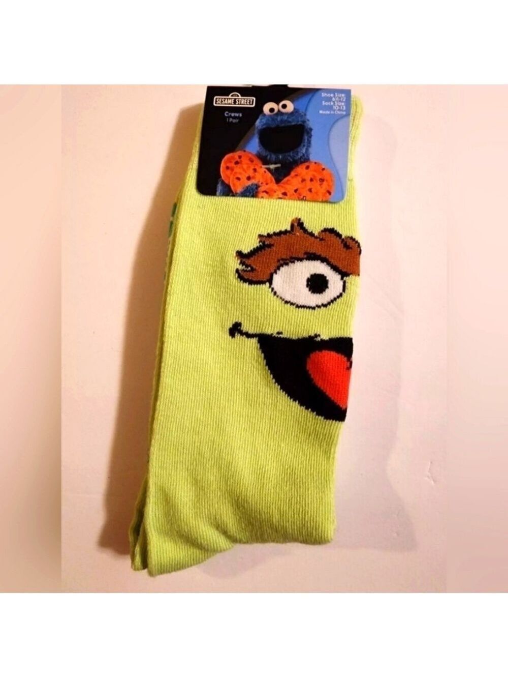 4/$25 New  Sesame Street Oscar the Grouch  Socks Unisex Novelty Socks